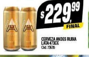 Supermercados Yaguar Cerveza Andes Rubia Lata 473 cc oferta