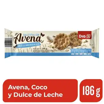 Supermercados DIA Galletitas dia avena con coco y dulce de leche 186 gr. oferta