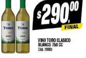 Supermercados Yaguar Vino Toro Clasico Blanco 750 cc oferta