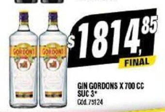 Supermercados Yaguar Gin Gordons X 700 CC oferta