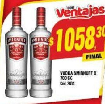 Supermercados Yaguar Vodka Smirnoff x 700 cc oferta