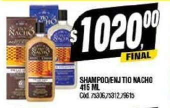Supermercados Yaguar Shampoo/ Enj Tio Nacho 415 ml. oferta
