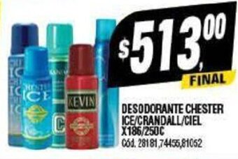 Supermercados Yaguar Desodorante Chester Ice/Crandall/Ciel x 186/250c oferta