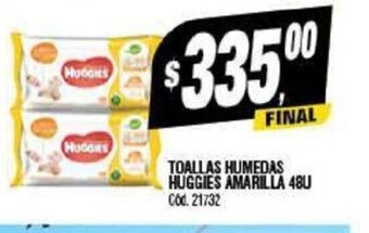 Supermercados Yaguar Toallas Humedas Huggies Amarilla 48u oferta