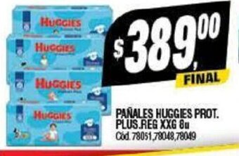 Supermercados Yaguar Pañales Huggies Prot. Plus Reg. XXG 8u oferta