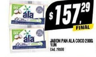 Supermercados Yaguar Jabon Pan Ala Coco 200g 1un oferta