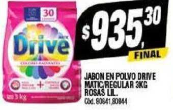 Supermercados Yaguar Jabon En Polvo Drive Matic Regular 3 kg. Rosas lil. oferta