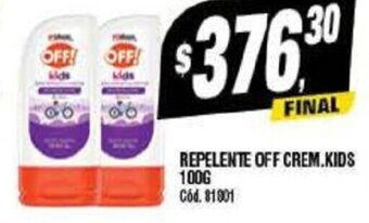 Supermercados Yaguar Repelente Off Crem. Kids 100g. oferta