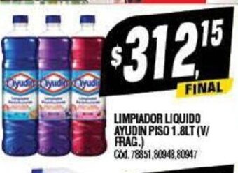Supermercados Yaguar Limpiador Liquido Ayudin Piso 1.8 lt, oferta