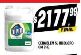 Supermercados Yaguar Cera Blem 5l. Inocoloro oferta