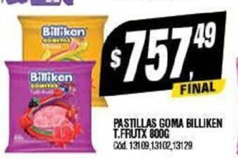 Supermercados Yaguar Pastillas Goma Billiken T. Frutx 800g. oferta