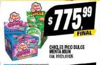 Supermercados Yaguar Chicles Pico Dulce Menta 80un oferta