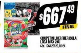 Supermercados Yaguar Chupetin Lheritier Bola Loca Max 24u oferta