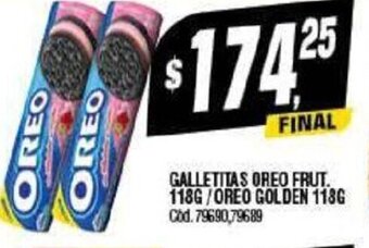 Supermercados Yaguar Galletitas Oreo Frut. 118 g./ Oreo Golden 118 g. oferta