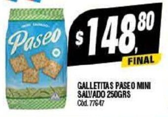 Supermercados Yaguar Galletitas Paseo Mini Salvado 250 grs. oferta