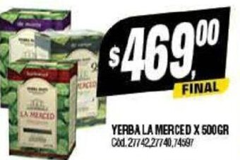 Supermercados Yaguar Yerba La Merced x 500 gr oferta