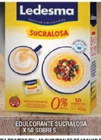 Supermercados Yaguar Edulcorante Sucralosa x 50 sobres oferta