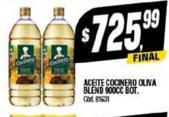 Supermercados Yaguar Aceite Cocinero Oliva Blend 900 cc Bot, oferta