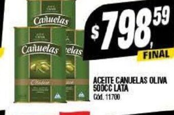 Supermercados Yaguar Aceite Canuelas Oliva 500 cc Lata oferta