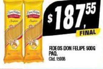Supermercados Yaguar Fidoes Don Felipe 500g. Paq. oferta