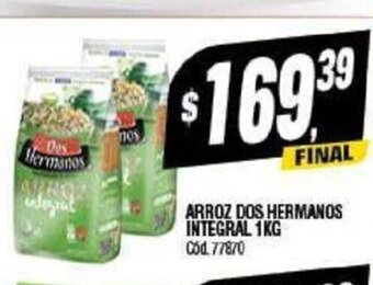 Supermercados Yaguar Arroz Dos Hermanos Integral 1 kg, oferta