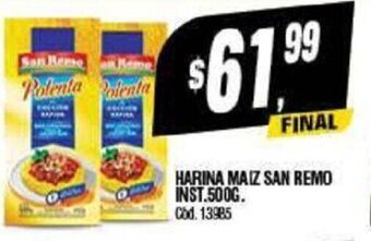 Supermercados Yaguar Harina Maiz San Remo Inst. 500g oferta