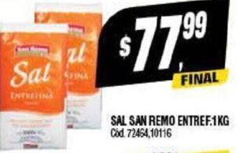 Supermercados Yaguar Sal San Remo Entref. 1 kg, oferta