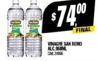 Supermercados Yaguar Vinagre San Remo Alc. 960 ml. oferta