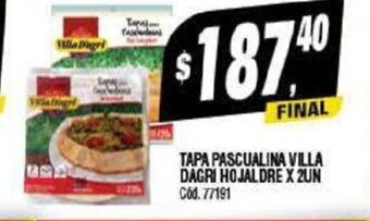 Supermercados Yaguar Tapa Pascualina Villa Dagri Hojaldre x 2un oferta