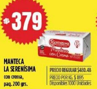 Supermercados Vea Manteca La Serenísima oferta