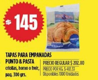 Supermercados Vea Tapas Para Empanadas Punto & Pasta oferta