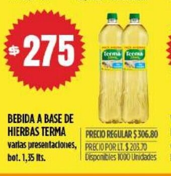 Supermercados Vea Bebida A Base De Hierbas Terma oferta