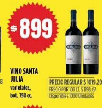 Supermercados Vea Vino Santa Julia oferta