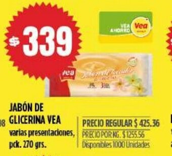 Supermercados Vea Jabón De Glicerina Vea oferta