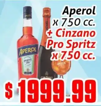 Gomez Pardo Aperol x 750cc + Cinzano Pro Spritz x 750cc oferta