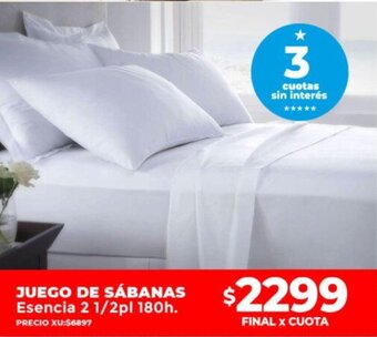 Supermayorista Vital Juego De Sábanas Esencia 2 1/2pl 180h oferta