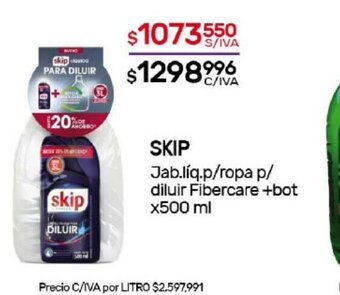 Skip Jab.liq. p/ropa p/diluir Fibercare+Bot x 500ml