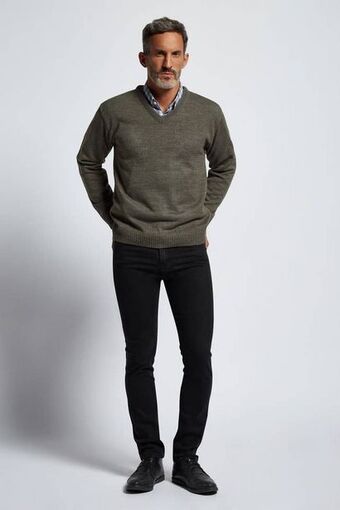 Macowens Jean slim fit negro oferta