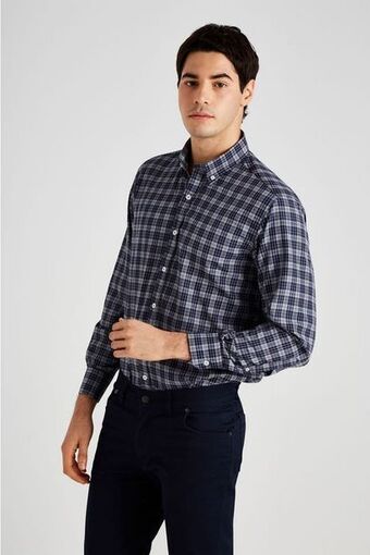 Macowens Camisa estampada gris oferta
