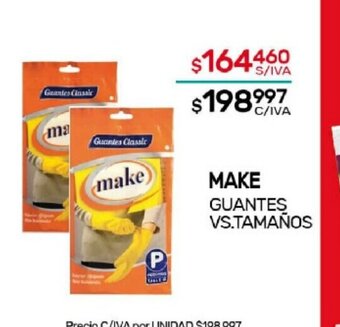 Nini Mayorista Make Guantes vs Tamaños oferta