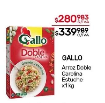 Nini Mayorista Gallo Arroz Doble Carolina Estuche x 1kg oferta