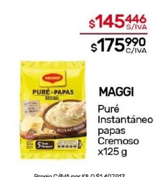Nini Mayorista Maggi Puré Instantáneo Papas Cremoso x 125g oferta