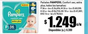 Cooperativa Obrera Pañales pampers, confort sec, extra plus oferta