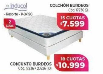 Naldo Lombardi Colchón burdeos conjunto burdeos inducol oferta