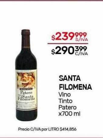 Nini Mayorista Santa filomena vino tinto patero oferta