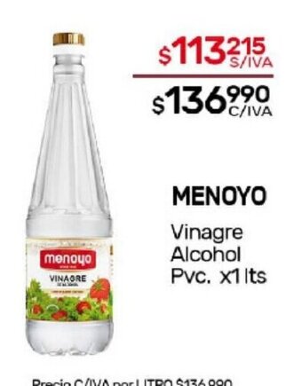 Nini Mayorista Menoyo Vinagre Alcohol Pvc. x 1lts oferta