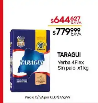 Nini Mayorista Taragui Yerba 4Flex Sin Palo x 1kg oferta