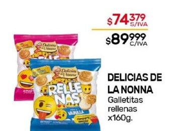 Nini Mayorista Delicias de La Nonna Galletitas Rellenas x 160g oferta