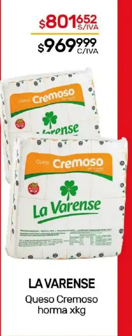 Nini Mayorista La Varense Queso Cremoso Horma x kg oferta