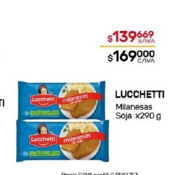 Nini Mayorista Lucchetti Milanesas Soja x 290g oferta